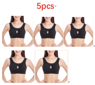 Plus Size Women Bra Ladies Cotton Quake-Proof Underwear Sleep Tops No Buckles Non Wire Lingerie With Removable Padded (Option: Black-M-5pcs)