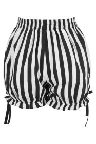 Top Drawer 2 PC White/Black Striped Burlesque Steel Boned Corset & Bloomer Set (size: 3X)