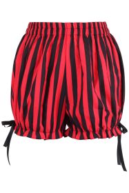 Top Drawer 2 PC Red/Black Striped Burlesque Steel Boned Corset & Bloomer Set (size: 2X)