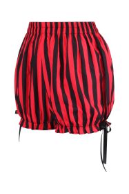 Top Drawer 2 PC Red/Black Striped Burlesque Steel Boned Corset & Bloomer Set (size: 3X)