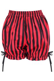 Top Drawer 2 PC Red/Black Striped Burlesque Steel Boned Corset & Bloomer Set (size: 4X)