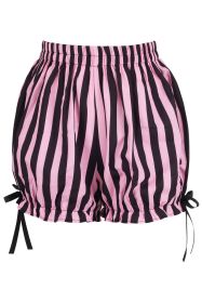 Top Drawer 2 PC Pink/Black Striped Burlesque Steel Boned Corset & Bloomer Set (size: 2X)