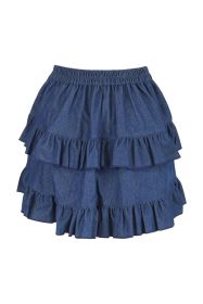 Lavish 2 PC Mint Green Brocade Corset & Denim Skirt Set (size: 3X)