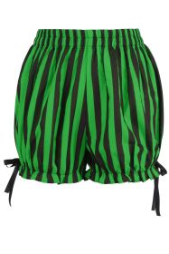 Top Drawer 2 PC Green/Black Striped Burlesque Steel Boned Corset & Bloomer Set (size: XLarge)