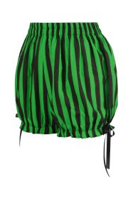 Top Drawer 2 PC Green/Black Striped Burlesque Steel Boned Corset & Bloomer Set (size: 2X)
