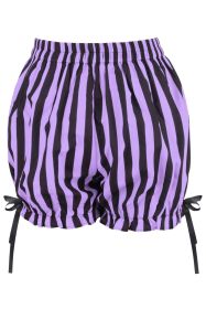 Top Drawer 2 PC Purple/Black Striped Burlesque Steel Boned Corset & Bloomer Set (size: 3X)