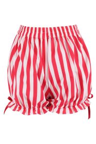 Top Drawer 2 PC Steel Boned Red Vinyl Patent Corset & Striped Bloomers Set (size: 4X)