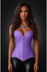 Lavish Lt Purple Brocade Overbust Corset W/Busk Closure (size: small)