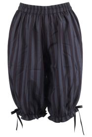 Black/Dark Grey Striped Crepe Long Bloomers (size: Regular)