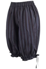 Black/Dark Grey Striped Crepe Long Bloomers (size: Queen)
