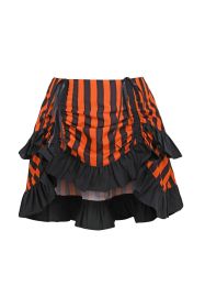 Black/Orange Striped Ruched Bustle Skirt (size: Regular)