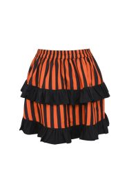 Black/Orange Striped Ruched Bustle Skirt (size: Curvy)