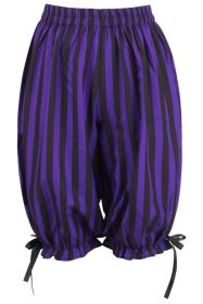 Black/Purple Striped Crepe Long Bloomers (size: Regular)