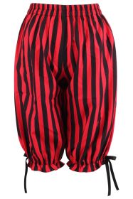 Black/Red Striped Crepe Long Bloomers (size: Regular)