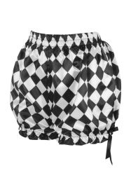 Black/White Diamond Print Satin Bloomers (size: Queen)