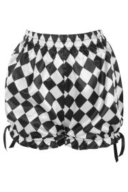 Black/White Diamond Print Satin Bloomers (size: Regular)