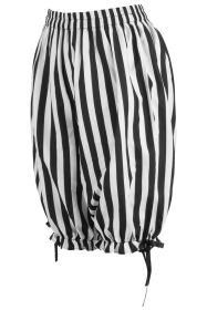 Black/White Striped Crepe Long Bloomers (size: Queen)