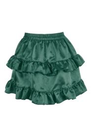 Dark Green Satin Ruched Bustle Skirt (size: Queen)
