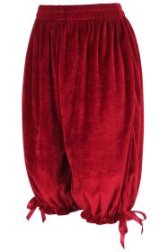 Dark Red Velvet Long Bloomers (size: Queen)