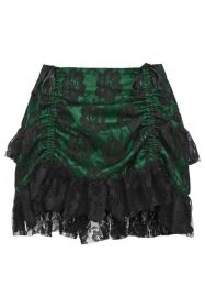 Green/Black Lace Ruched Bustle Skirt (size: Regular)