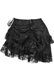 Lavish 2 PC Lt Pink Brocade Corset & Black Lace Skirt Set (size: XLarge)