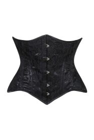 Lavish Black Lace Underbust Corset Waist Cincher Busk Closure (size: small)