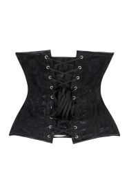 Lavish Black Lace Underbust Corset Waist Cincher Busk Closure (size: large)