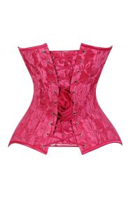 Lavish Fuchsia Lace Overbust Corset Sweetheart Neckline Busk Closure (size: 4X)
