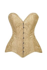 Lavish Gold Brocade Overbust Corset W/Busk Closure (size: 6X)