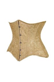 Lavish Gold Brocade Waist Cincher Under Bust Corset w/Front Busk Closure (size: medium)