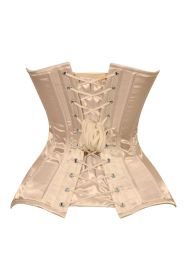 Lavish Gold Satin Overbust Corset Sweetheart Neckline Busk Closure (size: XLarge)