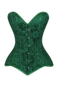 Lavish Green Lace Overbust Corset Sweetheart Neckline Busk Closure (size: small)