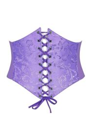 Lavish Lavender Brocade Corset Belt Cincher (size: small)