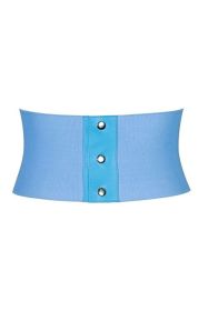 Lavish Lt Blue Brocade Corset Belt Cincher (size: large)