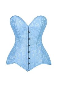 Lavish Lt Blue Brocade Overbust Corset W/Busk Closure (size: 6X)
