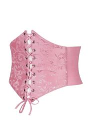 Lavish Lt Pink Brocade Corset Belt Cincher (size: medium)