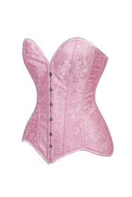 Lavish Lt Pink Brocade Overbust Corset W/Busk Closure (size: 5X)