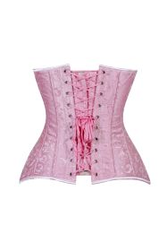 Lavish Lt Pink Brocade Overbust Corset W/Busk Closure (size: 6X)