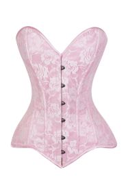 Lavish Lt Pink Lace Overbust Corset Sweetheart Neckline Busk Closure (size: 4X)