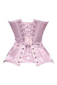 Lavish Lt Pink Satin Overbust Corset Sweetheart Neckline Busk Closure (size: 2X)