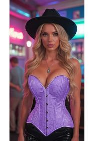 Lavish Lt Purple Brocade Overbust Corset W/Busk Closure (size: XLarge)