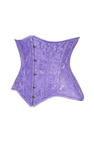 Lavish Lt Purple Brocade Waist Cincher Under Bust Corset w/Front Busk Closure (size: medium)