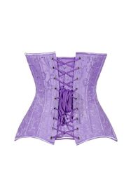 Lavish Lt Purple Brocade Waist Cincher Under Bust Corset w/Front Busk Closure (size: large)