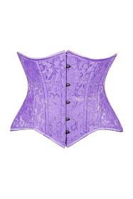Lavish Lt Purple Brocade Waist Cincher Under Bust Corset w/Front Busk Closure (size: small)
