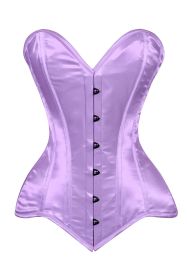 Lavish Lt Purple Satin Overbust Corset Sweetheart Neckline Busk Closure (size: large)