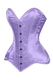 Lavish Lt Purple Satin Overbust Corset Sweetheart Neckline Busk Closure (size: XLarge)