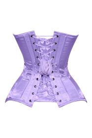 Lavish Lt Purple Satin Overbust Corset Sweetheart Neckline Busk Closure (size: 2X)