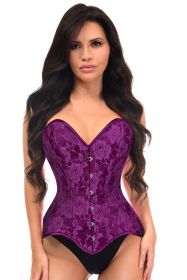 Lavish Magenta Lace Overbust Corset Sweetheart Neckline Busk Closure (size: large)