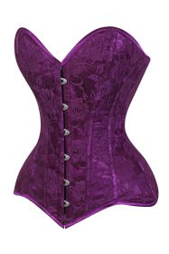 Lavish Magenta Lace Overbust Corset Sweetheart Neckline Busk Closure (size: 3X)