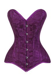 Lavish Magenta Lace Overbust Corset Sweetheart Neckline Busk Closure (size: 2X)